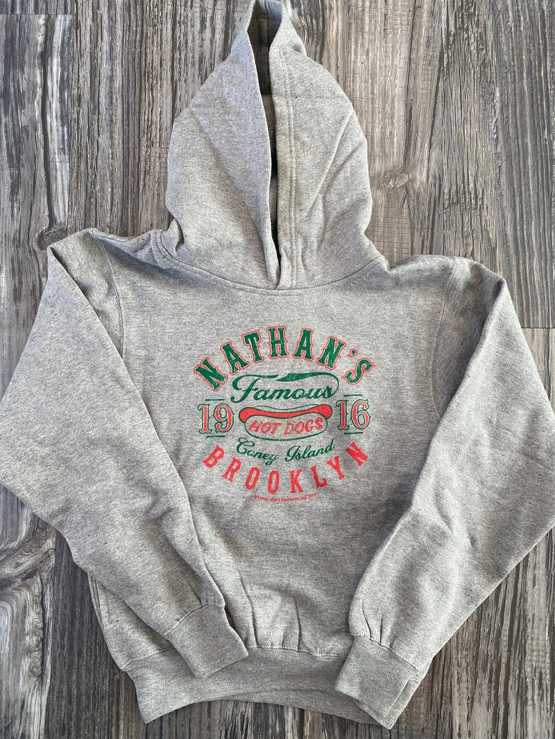 Nathan’s Famous Grey Youth Hoodie