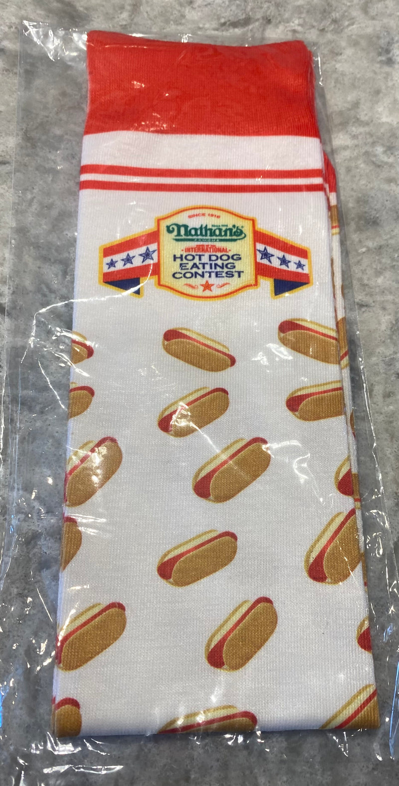 Nathan's Famous International Hot Dog Eating Contest Premium Crew Socks - pair